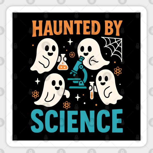 Haunted by Science Funny Ghost Halloween Teacher Gift Magnet by MakerMind8.2